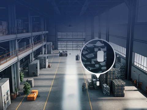 Ambiente industrial com automação